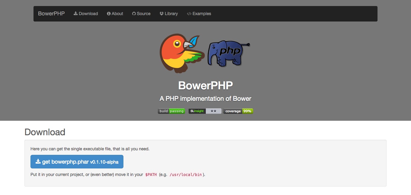 bowerphp install